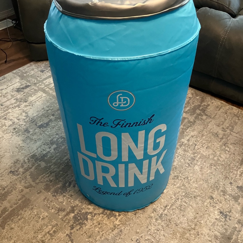 The Finnish Long Drink Legend of 1952 Light Blue Inflatable Can Prop